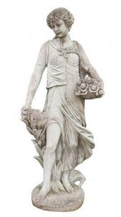 NEAR-LIFE SIZE CAST STONE GARD