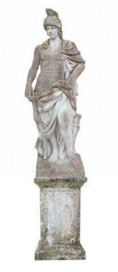 NEAR LIFE-SIZE CAST STONE GARD