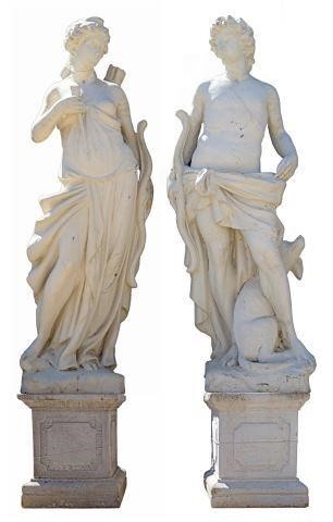 NEAR LIFE-SIZE CAST STONE