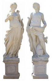NEAR LIFE-SIZE CAST STONE STAT