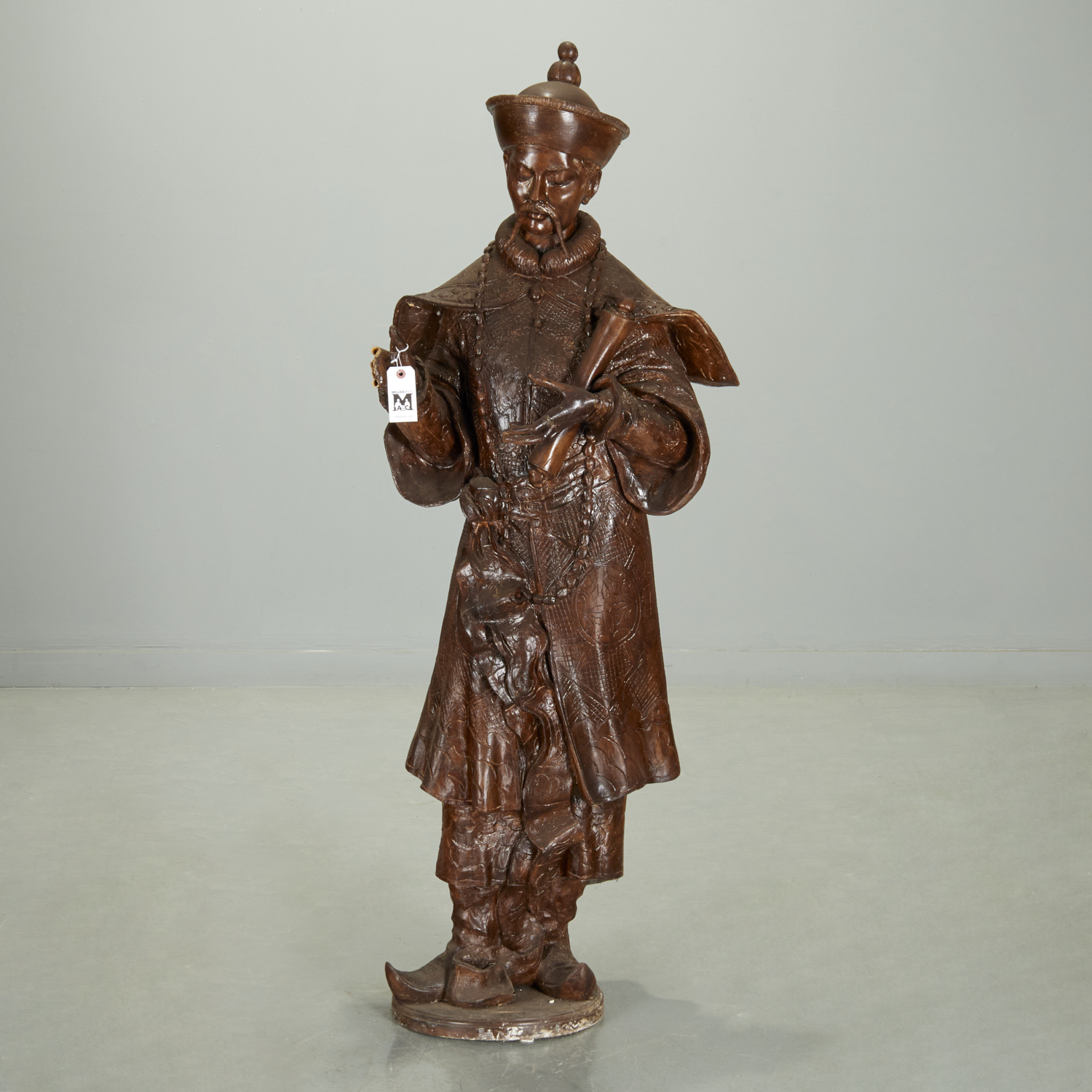 NEAR LIFE-SIZE CHINOISERIE FIGURE