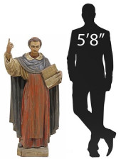 NEAR LIFE-SIZE FRENCH CARVED &