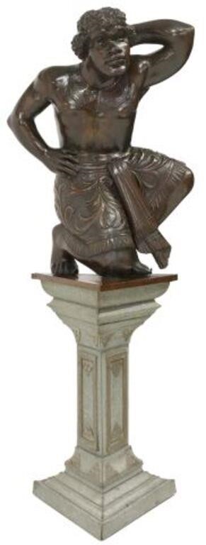 NEAR LIFE-SIZE ITALIAN CARVED