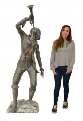 NEAR LIFE-SIZE PATINATED BRONZ