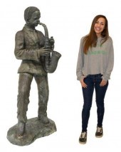 NEAR LIFE-SIZE PATINATED BRONZ