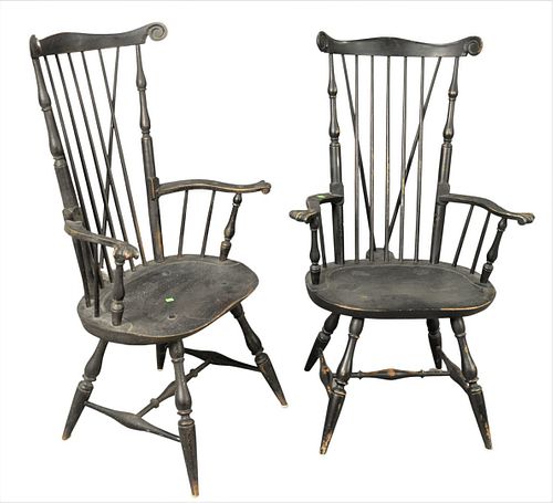NEAR MATCHING PAIR OF FANBACK