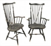 NEAR MATCHING PAIR OF FANBACK