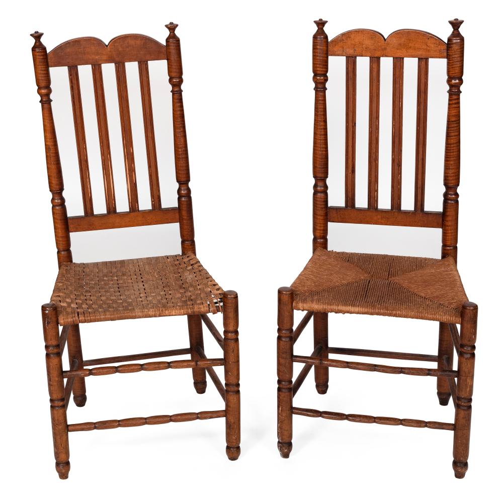NEAR-PAIR OF BANISTER-BACK CHAIRS