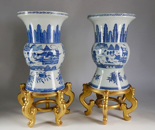 NEAR PAIR OF CANTON BALUSTER
