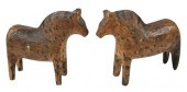 NEAR PAIR OF CARVED AND PAINTE