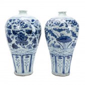 NEAR PAIR OF CHINESE BLUE & WH