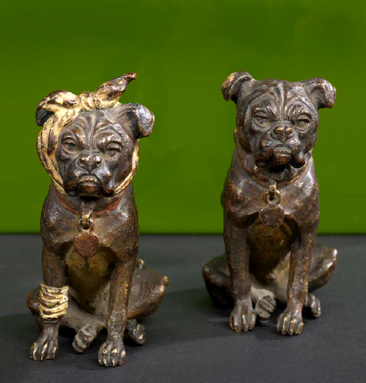 Near-Pair of Diminutive Patinated