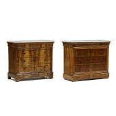 NEAR PAIR OF MARBLE TOP LOUIS