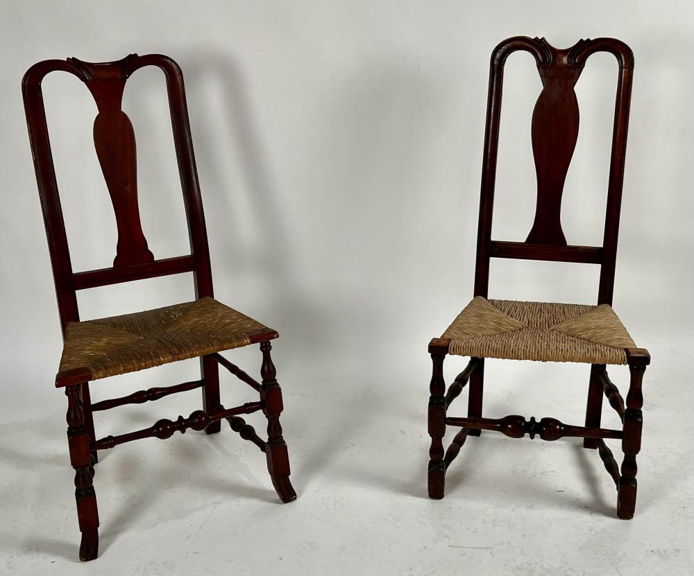NEAR-PAIR OF QUEEN ANNE SIDE CHAIRS