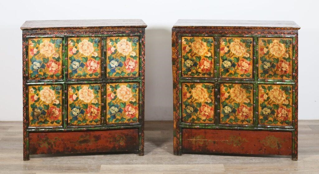 NEAR PAIR OF TIBETAN BAMBOO