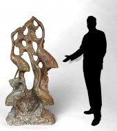 NEARLY LIFESIZE CARVED ASIAN S