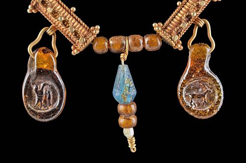 NECKLACE W/ ANCIENT ROMAN GLASS