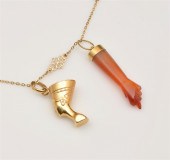 NECKLACE WITH 14KYG NEFERTITI
