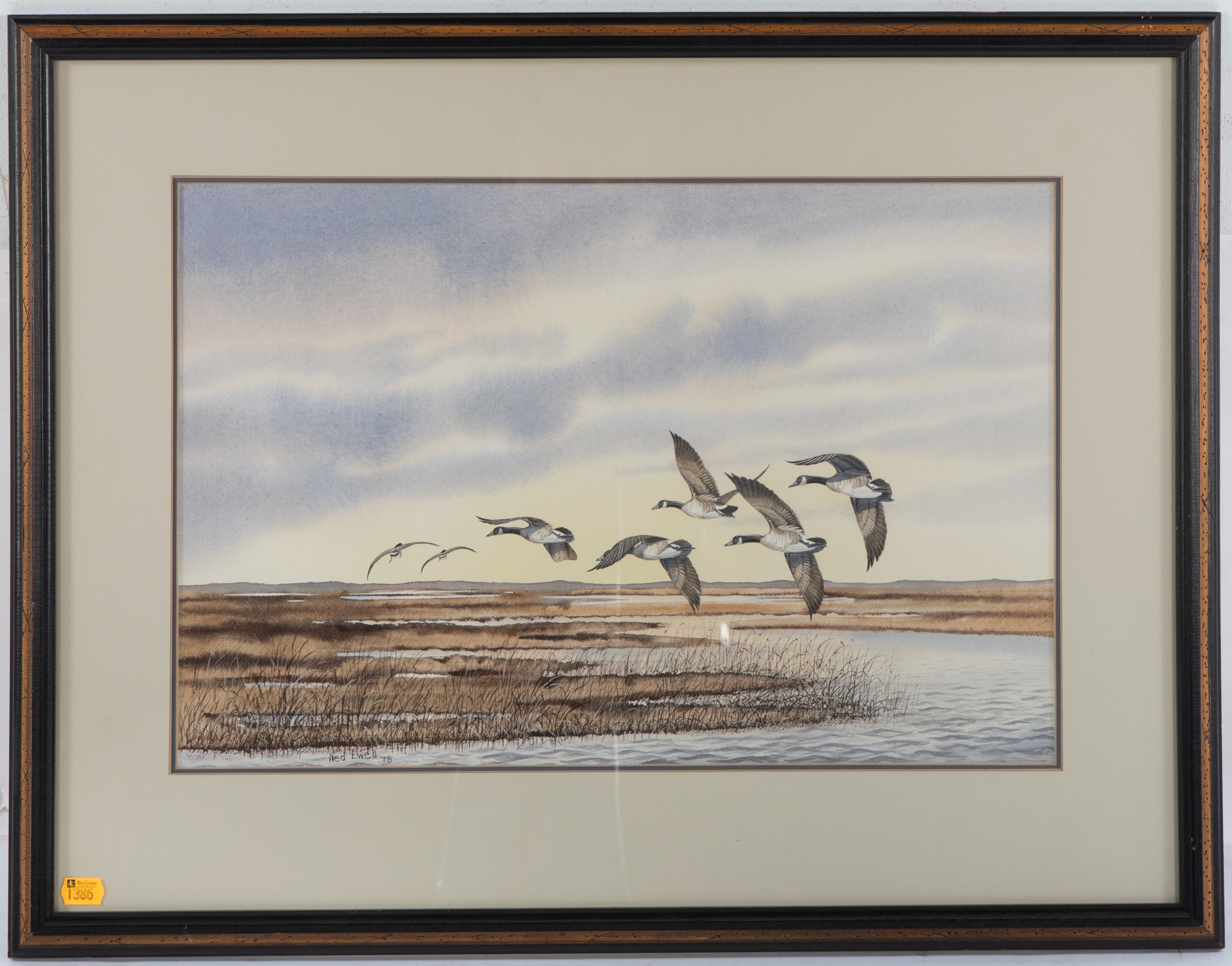 NED EWELL. GEESE IN FLIGHT,