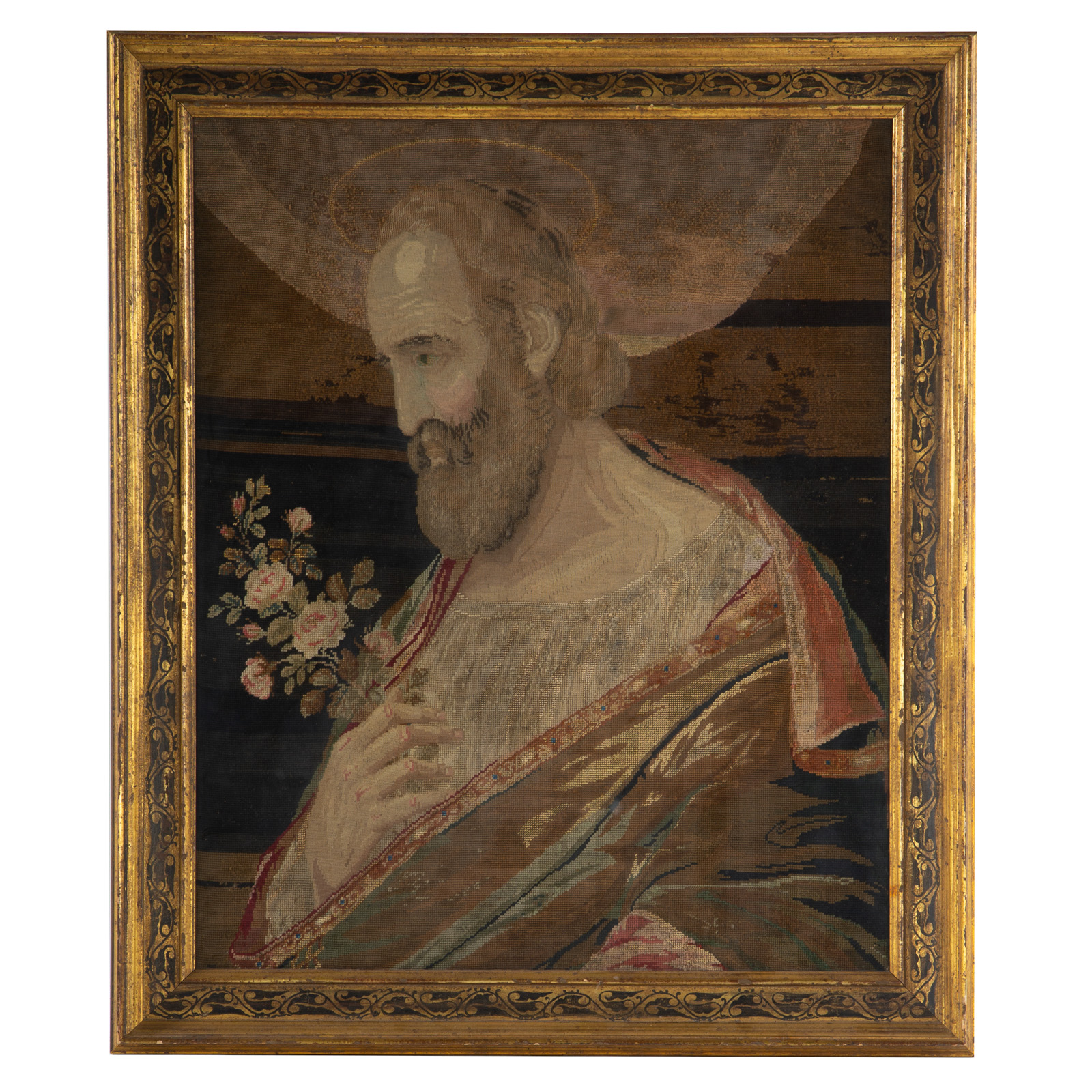 NEEDLE POINT PORTRAIT OF ST.
