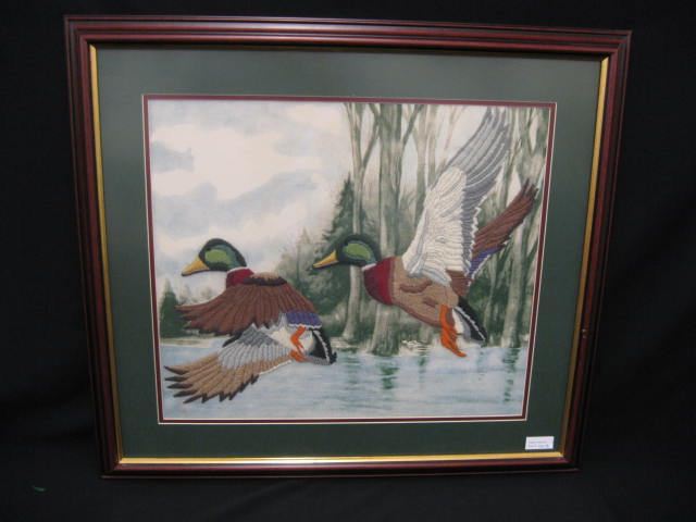 Needlepoint Artwork of Mallards