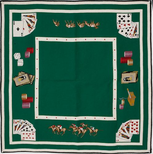 NEEDLEPOINT BRIDGE TABLE