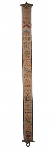 NEEDLEPOINT BRONZE MOUNTED BEL