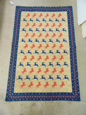 NEEDLEPOINT RUG, BEIGE FIELD W