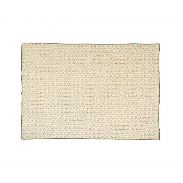 NEEDLEPOINT RUG Ivory field in a