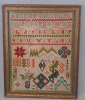 Needlepoint sampler, alpabet a