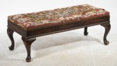 NEEDLEPOINT UPHOLSTERED BENCH