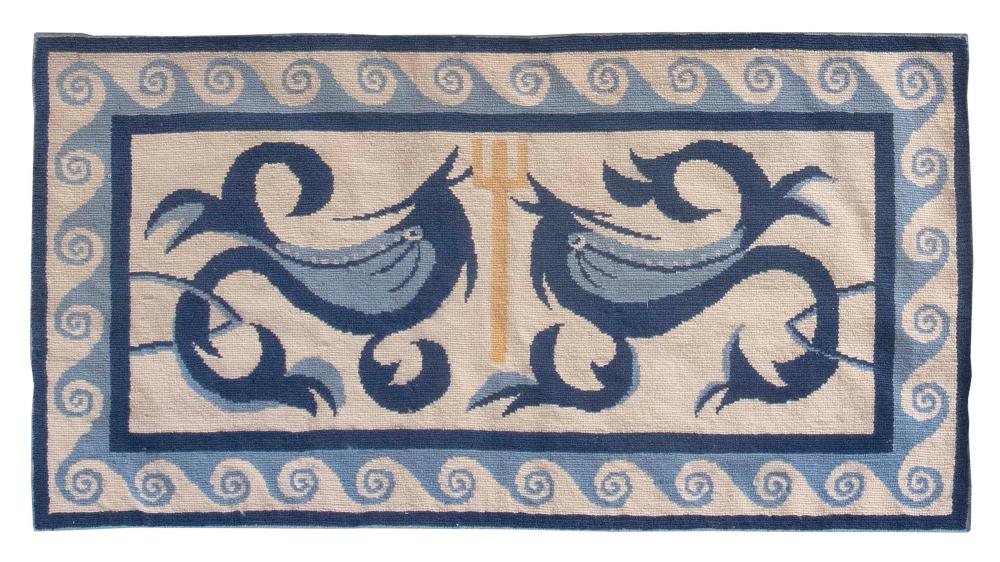 NEEDLEPOINT WOOL RUG WITH SEA
