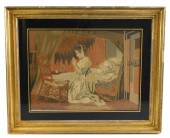 NEEDLEWORK, 19TH C., WOMAN IN