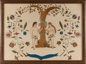 NEEDLEWORK DEPICTING ADAM AND