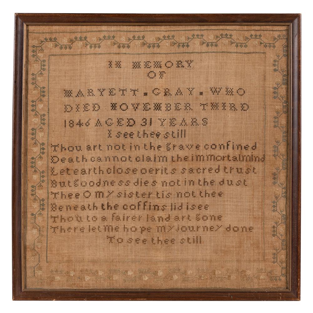 NEEDLEWORK MEMORIAL 18” X 18”.