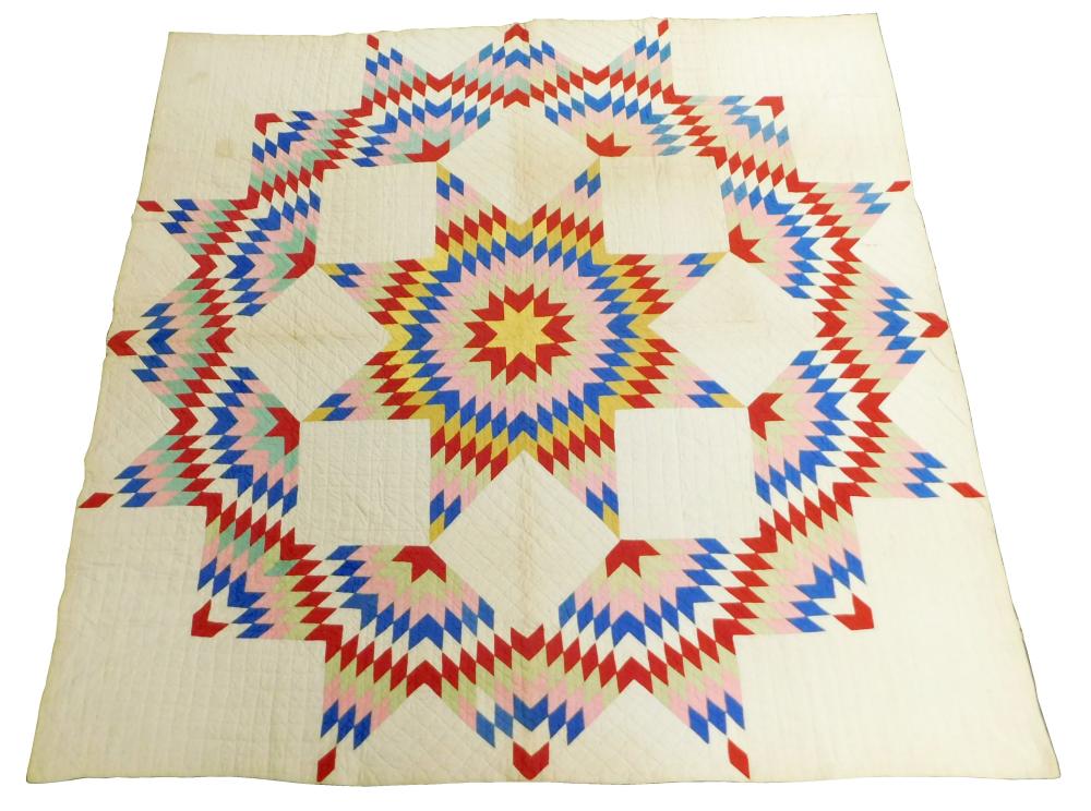 NEEDLEWORK QUILT, STAR OF TEXAS /
