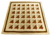 NEEDLEWORK QUILT WITH BASKET A