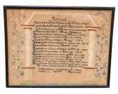 NEEDLEWORK SAMPLER, ADAMS FAMI