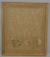 Needlework sampler, alpabet an