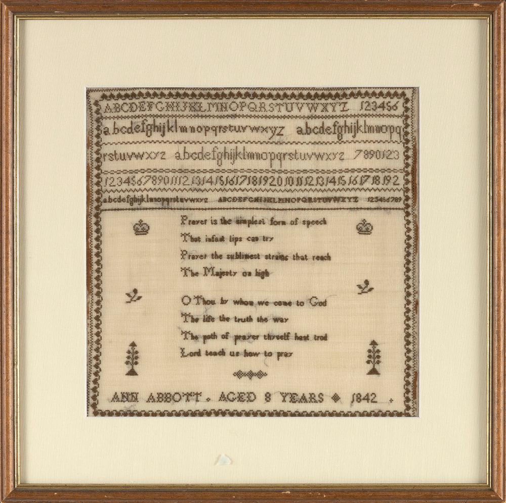 NEEDLEWORK SAMPLER, BELIEVED TO