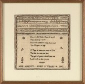 NEEDLEWORK SAMPLER, BELIEVED T