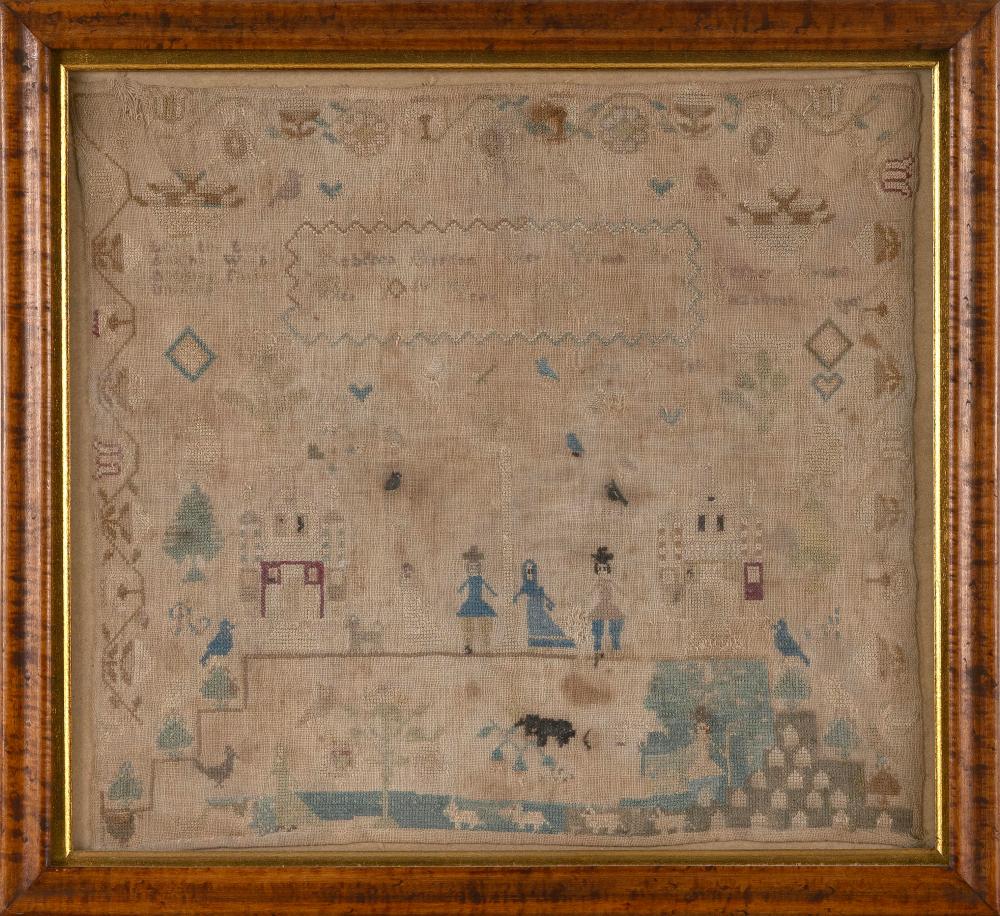 NEEDLEWORK SAMPLER DATED 1813 15" X