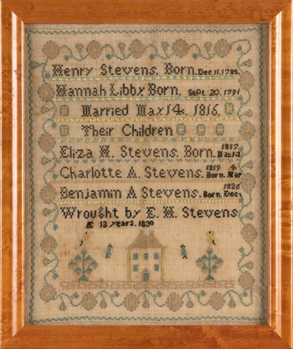 NEEDLEWORK SAMPLER FAMILY RECORD
