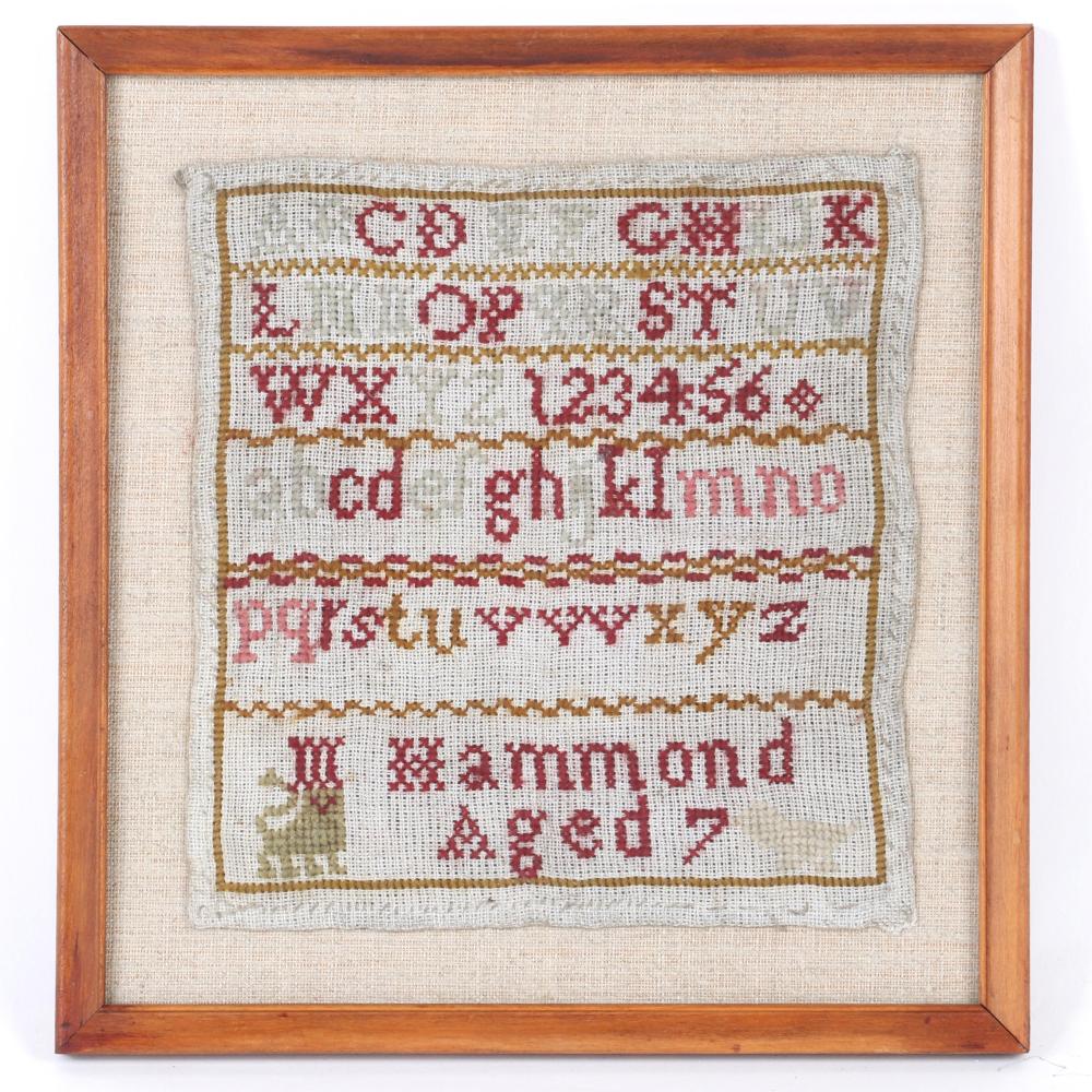 NEEDLEWORK SAMPLER "M HAMMOND