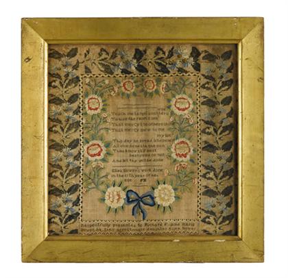 Needlework sampler    worked by