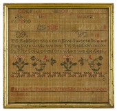Needlework sampler    wrought