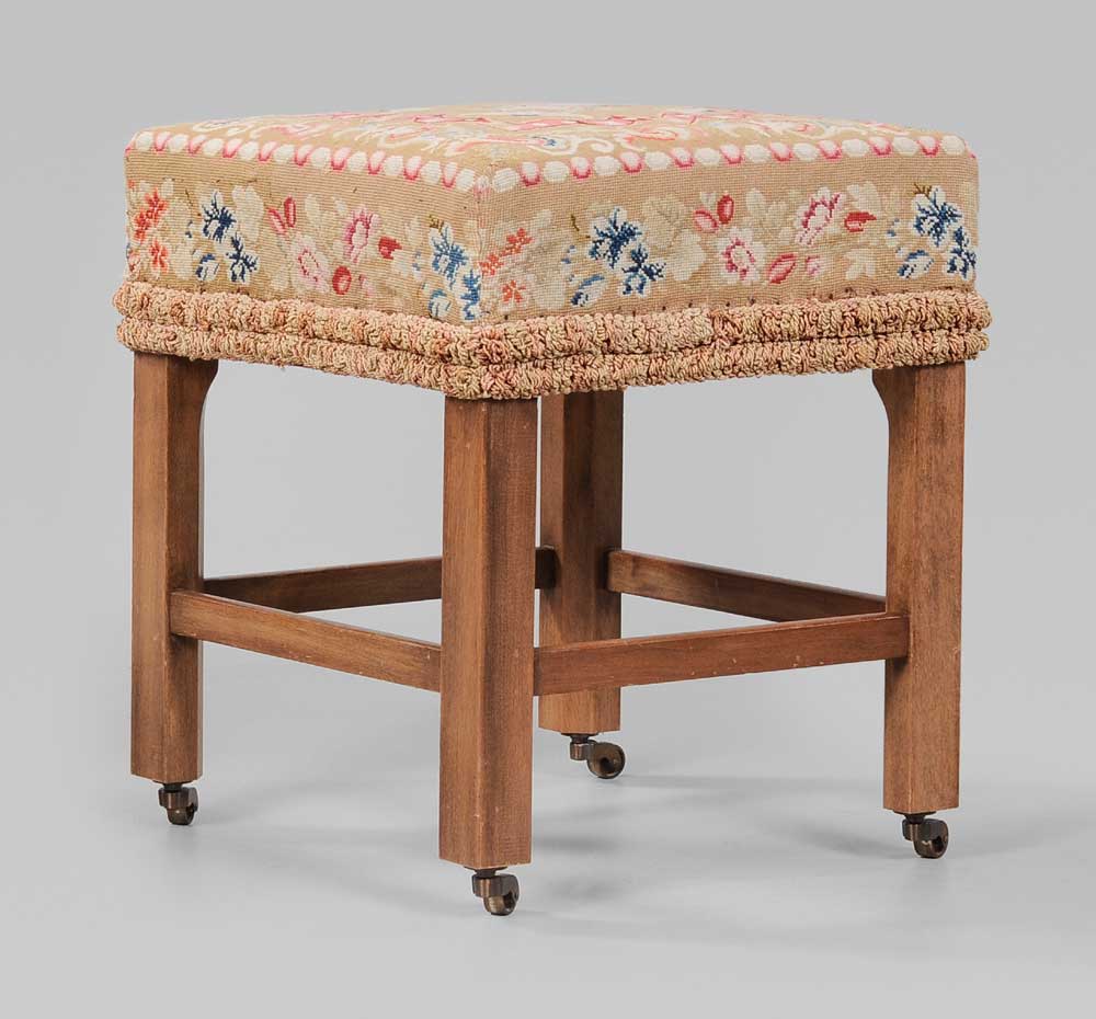 Needlework Upholstered Footstool
