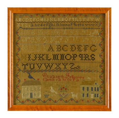 Needleworked sampler    elizabeth