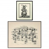 NEIL DAVID SR., PAIR OF LITHOG