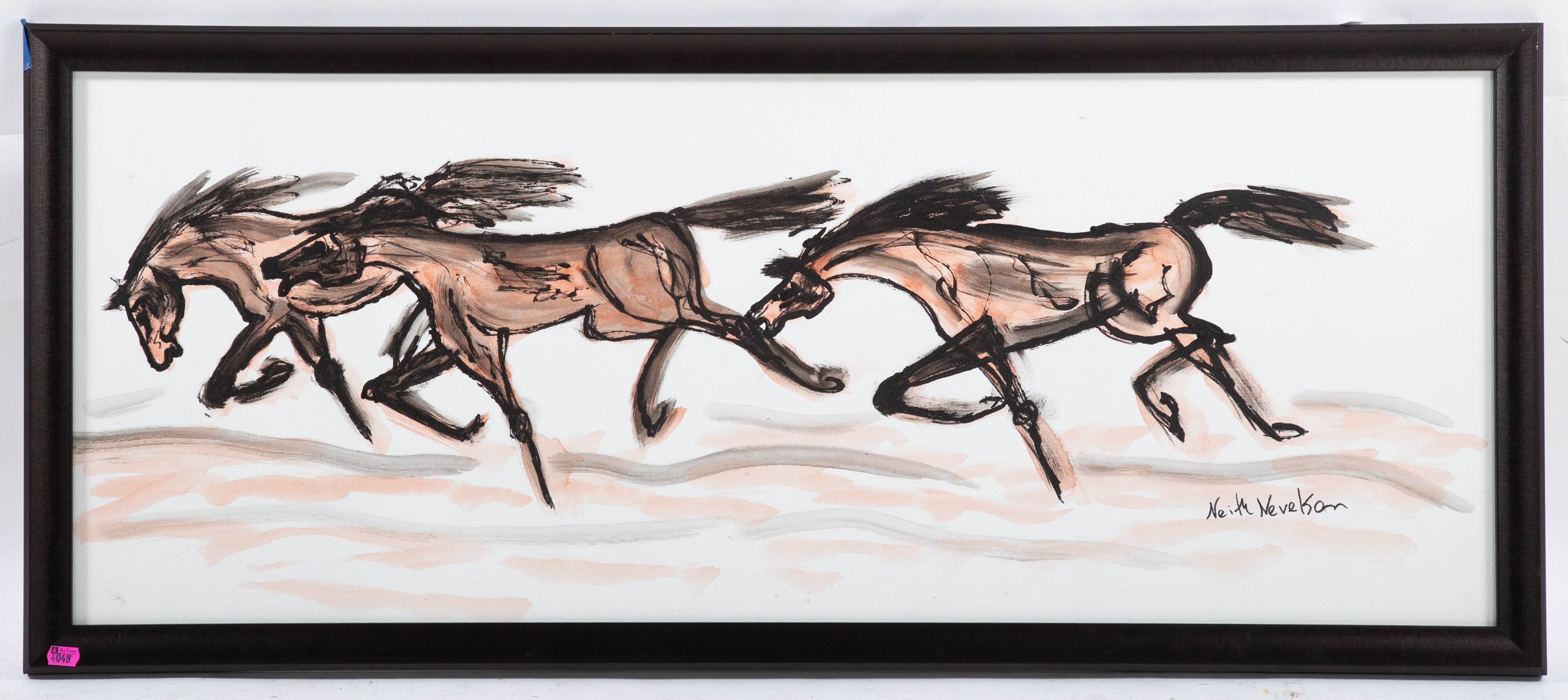NEITH NEVELSON. RUNNING HORSES, OIL